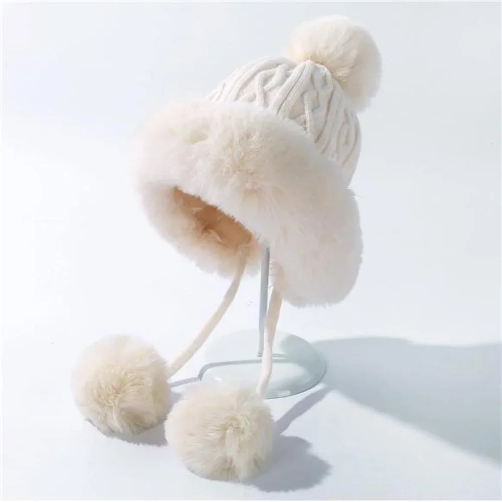 Women Winter Beanie Hat Ear Flaps Sherpa Knit Fleece, A3-Naibai_2